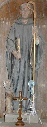 statue de Saint Gilles dans l'glise d'Eurville